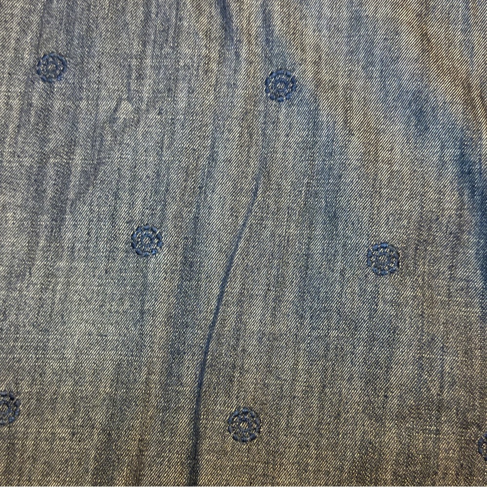 Talbots Dark Blue Denim A-Line Skirt with embellishment Waist Tie Belt sz 16 NWT - Picture 4 of 5